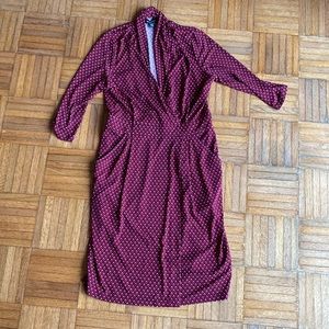 Le chateau geo print 3/4 sleeve faux wrap dress